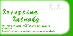 krisztina kalnoky business card